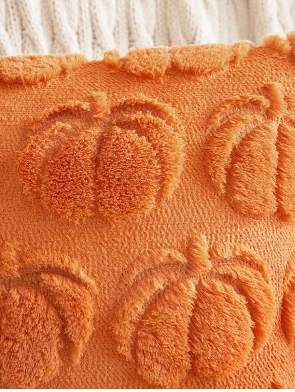 Textured Pumpkin Plush Throw Pillow - Orange. Set of 2. NWT.